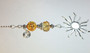 Golden Amber Rhinestone Sunburst Ceiling Fan Pull