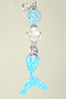 Turquoise blue and clear glass mermaid ceiling fan pull