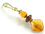 Amber Glass Zipper Pull