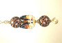 Amber glass cat and animal print ceiling fan pull chain