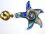 South Seas Blue, Green and Golden Glass Starfish Ceiling Fan Pull