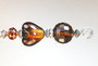 Rootbeer Brown Glass Heart Ceiling Fan Pull