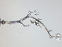 Silvery Bird on a Branch with Clear Faceted Glass Ceiling Fan Pull