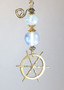 At The Helm: Smooth Sailing opal Moonstone Hue Ship's Wheel Ceiling Fan Pull