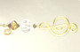Golden brass treble clef and crystal clear glass fan pull chain