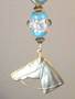 Western Plains Brass Horse Blue Ceiling Fan Pull Chain