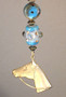 Brass horse head turquoise glass fan pull