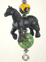 Black Friesian Horse Ceiling Fan Pull Chain