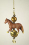 Brown Horse with Copper and Glass Ceiling Fan Pull Chain
