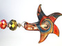 Ribbon Starfish Ceiling Fan Pull in Red, Blue & Gold