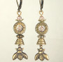 Warm Brass Antiqued Bee Earrings