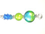 Blue rose and green glass ceiling fan pull chain
