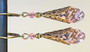 Pink Faceted Glass Filigree Teardrop Earrings