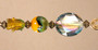 Golden Amber Rose & Green Ceiling Fan Pull