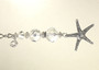 Silvery Starfish, Shell, Crystal Ceiling Fan Pull