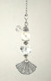 Smooth White Pearl, Crystal and Sea Shell Light or Ceiling Fan Pull Chain