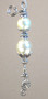 Small Silver Seahorse with Large Creamy Faux Pearls and Pewter Accents Nautical Ceiling Fan Pull Chain
