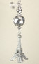 Silver glass metal Eiffel Tower ceiling fan pull chain