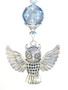 Hedwig the Owl Ceiling Fan Pull Chain with Faceted Pale Blue Glass sky