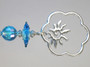 Blue glass sun ceiling fan pull chain 