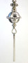 Silver pendulum sphere ceiling fan pull chain