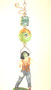 Zombie woman with green artisan glass ceiling fan pull chain