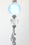 Small Silver Seahorse with Crystal Clear and Moonstone Glass Ceiling Fan Pull Chain