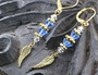 Sky Blue Glass Angel Wing Earrings