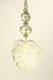 Glass  and Golden Brass Openwork Filigree Leaf Ceiling Fan Pull 