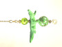 Green Alligator with Mottled Earthy Stone Ceiling Fan Pull