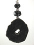 Glossy Black Agate with Natural Edge Cross Section Ceiling Fan Pull