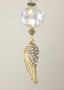 Light-Capturing Rhinestone Golden Angel Wing Rear View Mirror Ornament