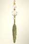 Golden Feather and Crystal Clear Glass Ceiling Fan Pull