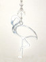 Large Silver Flamingo and Crystal Clear Ceiling Fan Pull Chain