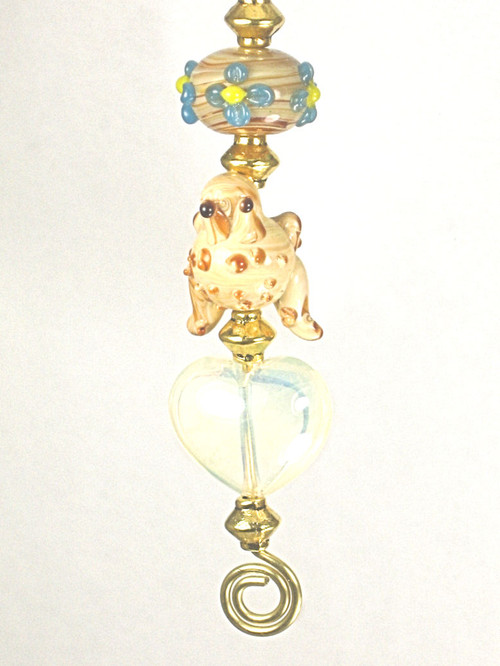 Handmade Glass Bead Pull Frog Heart Fan Pull Chain Green Tree Frog ...