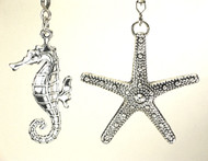 Sea-Inspired Nautical Starfish and Seahorse Ceiling Fan Pull Set