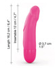 Size small  Dorcel Real Vibration Rechargeable Vibrator -  showing the length, width, diameter, and sizing information