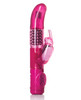 Pink Jack  Rabbit vibrator with rotating bead shaft, curved G-spot tip, and flexible bunny ear clitoral stimulator