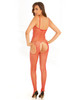 Rene Rofe Industrial Net Suspender Bodystocking - Red