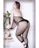 Queen Sheer Dot Mesh Bodystocking with crotchless opening