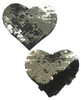 Silver Red Pastease Flip Sequin Hearts Pasties