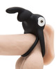 Black Silicone Vibrating Rabbit Cock Ring from LoveHoney