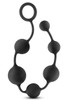 Large Platinum Silicone Anal Beads - Black