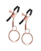 BOUND C2 nipple clamps with large rose gold hoops and adjustable pressure screws, chain-free design with tug-friendly hoops