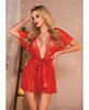 Allure Red Lace & Mesh Open Side Cover Up