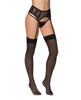 Sheer Black Mesh High-Waisted Garter Belt