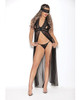 Goddess Gown with Peek Cups, Mask & Crotchless Panty - Black