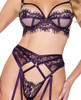 Purple Lace Bra and Thong Panty Set - Roma Lingerie