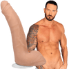 Quinton James ULTRASKYN 8-inch Vac-U-Lock cock by Doc Johnson with realistic skin-tone finish, natural uncut detail, textured veining