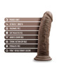 Blush Dr. Skin Silicone Dr. Shepherd 8" key features - showing flexible shaft and realistic design